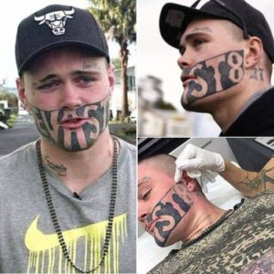 Unemployed dad with disturbing face tattoo begs for job on Facebook after searching for months Unemployed dad with disturbing face tattoo begs for job on Facebook after searching for months
